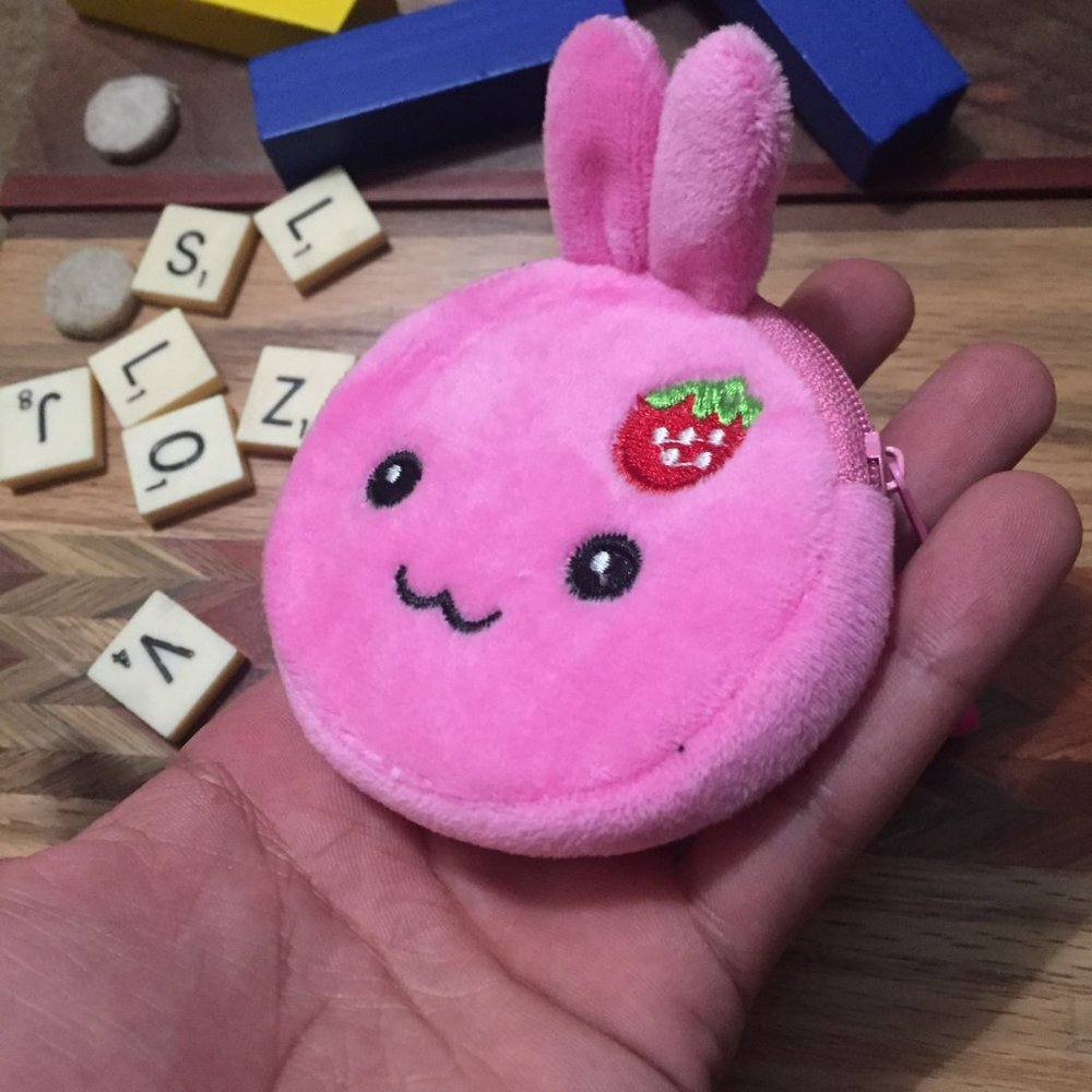 Pink Rabbit Strawberry Coin Purse Wallet - Picture 2 of 6